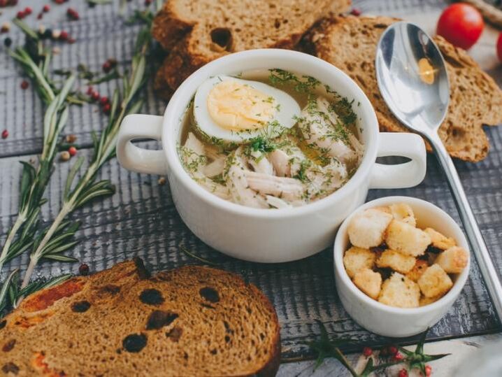 chicken soup with egg protein diet